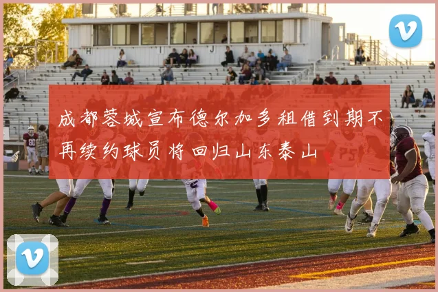 成都蓉城宣布德尔加多租借到期不再续约球员将回归山东泰山
